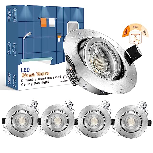 wowatt 5er 7W LED Einbaustrahler 3 Stufig Dimmbar 700LM Hell Schwenkbar