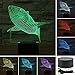 Unitake Illusion Table Desk Lamp 7 Colors LED for Home Bedroom Decoration Kids Birthday Gifts Shark