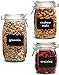 Circleware Chalkboard Home Glass Canisters with Swing Top Hermetic Airtight Locking Lids Set of 3, Kitchen Food Preserving Containers for Coffee, Sugar, Tea, Cereal, 5.5”, 6.5”, 8”, Clear