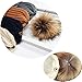 Winter Ball Warm Hat, Womens Super Soft Warm Faux Fur Pompom Knit Beanie Hat White 56-59cm