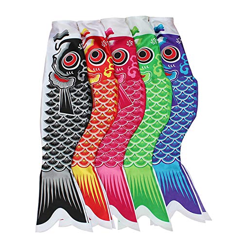 Garden Colorful Japanese Style Carp Streamer Windsock Fish Flag Home Party Decoration - Red 40cm