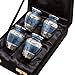 Trupoint Memorials Small Urns for Human Ashes Keepsake, Decorative Mini Cremation Urn for Adult Men & Women, Set of 4, Dark Blue with Silver Lining