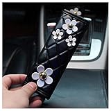 LuckySHD Black Pu Leather Auto Car Handbrake Cover