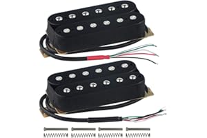 FLEOR Electric Guitar Humbucker Pickups Ceramic Double Coil Guitar Bridge Pickup & Neck Pickups Set-Black
