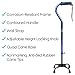 Vive Quad Cane - Walking Stick for Men and Women - Lightweight Adjustable Staff - Comfortable Right and Left Hand Grip for Stability Support - Four Prong Sturdy Aluminum Travel Aid - 4 Tip Blue