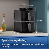 Philips 4000 Series Stacked Dual Basket Airfryer 10L RapidAir PFAS-Free view 4