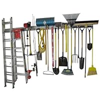 Holeyrail, Garage Organizer, Four foot kit Garage Storage System, Commercial Quality, Industrial Strength, Includes Hooks for hanging tools