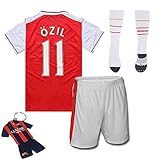 FC FirstClass 2016-17 Football Soccer Team Jersey Arsenal Home kit Ozil #11 Kids shirt and Shorts & socks & key chain for 3-12 Yrs Set (9-10 years)