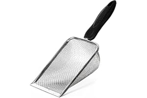 Small Holes Cat Litter Scoop, Durable Metal Litter Scoop for Kitty, Sifter with Deep Shovel for Cat Dog Rabbit