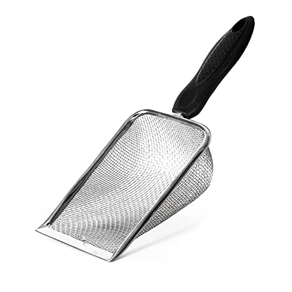 Oncpcare Small Holes Cat Litter Scoop, Durable Metal Litter Scoop for Kitty, Sifter with Deep Shovel for Cat Dog Rabbit