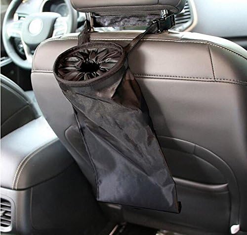 Tuorong Universal Car Vehicle Back Seat Headrest Litter Trash Garbage Bag Holder Container Storage Bin (Black)