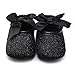 Ecosin Baby Girl Soft Sole Bowknot Bling Bling Shoes Prewalker Socks Sneakers (12/6-12months, Black)