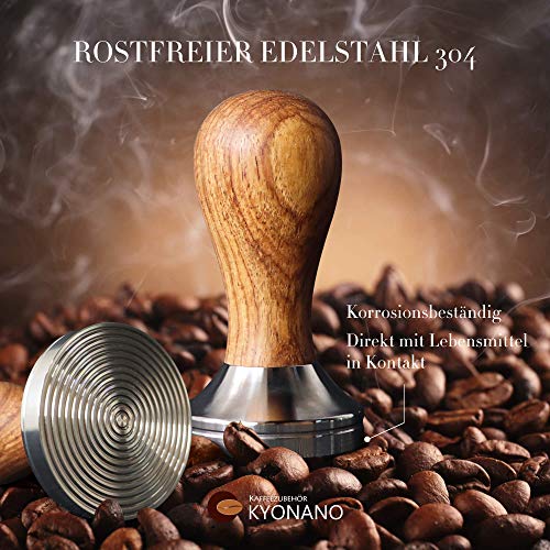 KYONANO Espresso Tamper 51 mm, Kaffee Tamper aus Hochwertigem Edelstahl und Chacate Pretoholzgriff, Barista Tamper inkl… – Bild 3