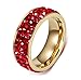 VNOX Womens Stainless Steel Cubic Zirconia Eternity Ring for Wedding Promise Engagement,Gold Plated,Size 6