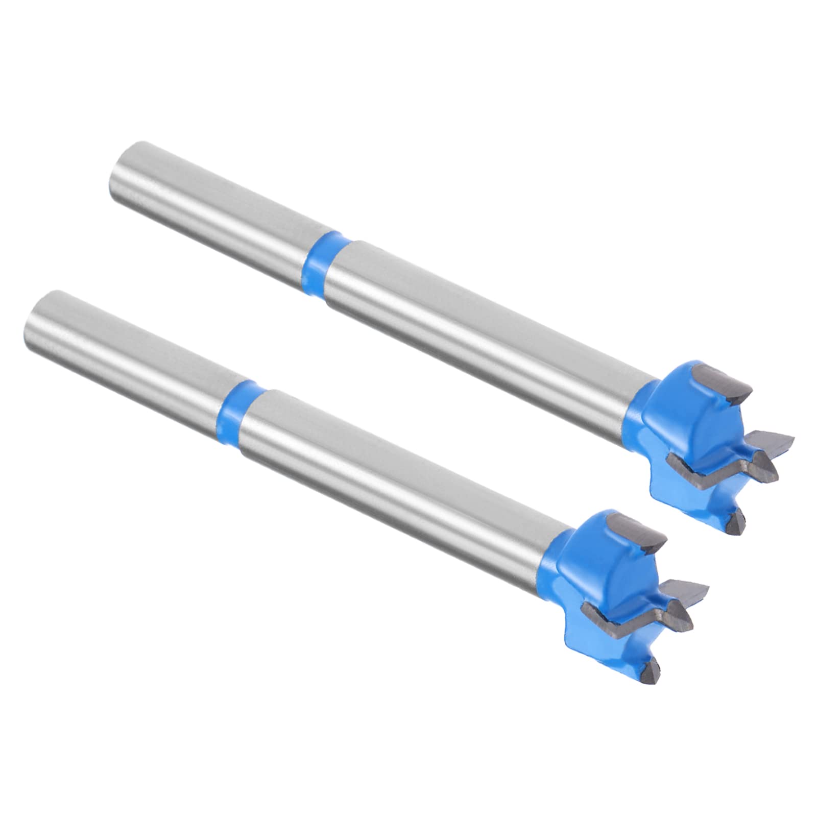 Kozelo 2pcs Forstner Drill Bits - [15mm] Tungsten Carbide Auger Opener for Wood Furniture Hinge Woodworking Use, Round Shank, Dark Blue