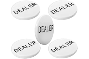 Dealer Button, 5 Pcs Poker Chips Professional Casino Texas Hold'em Poker Game Dealer Puck for Gambling Card Games, Poker Nigh