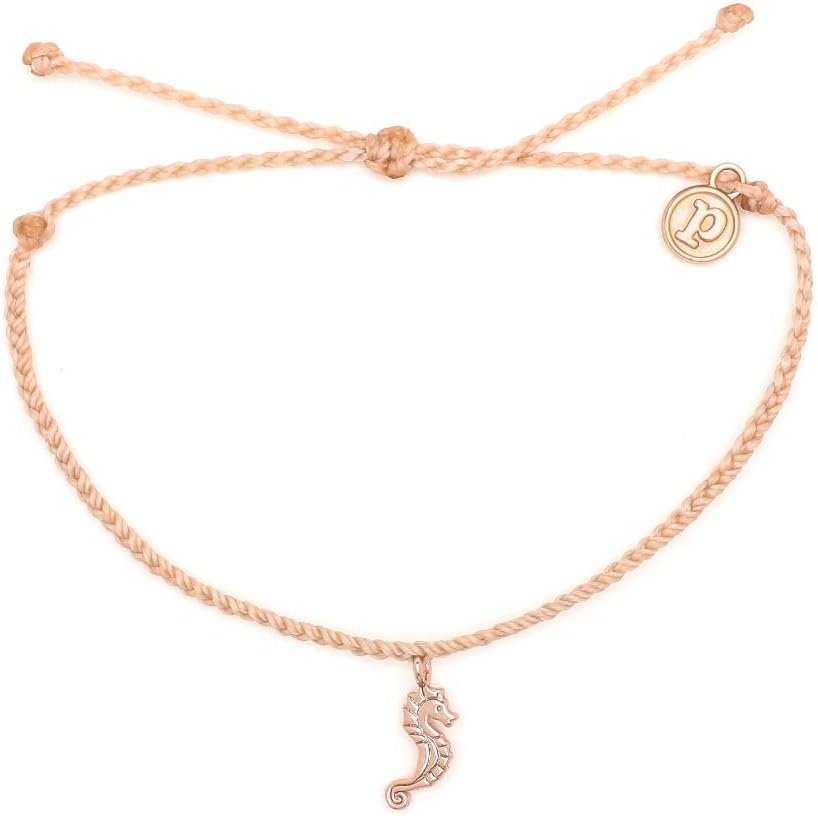 Pura Vida Rose Gold Seahorse Bracelet - Waterproof, Artisan Handmade, Adjustable, Threaded, Fashion Jewelry for Girls…
