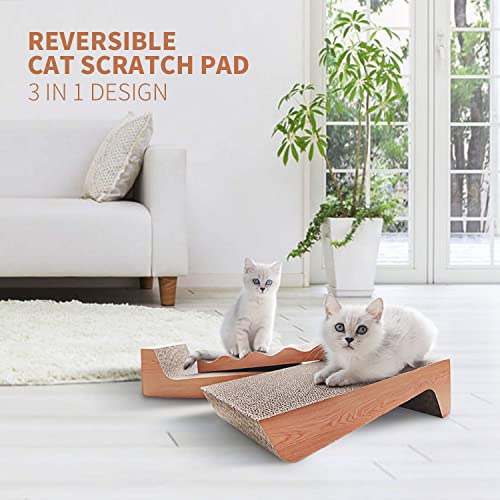 RUMUUKE Cat Scratch Pad 3 in 1 Corrugated Cardboard Cat Scratcher for