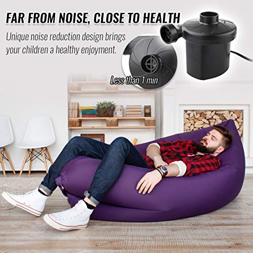 Deyace Electric Air Pump, Air Mattress Pump for Inflatable Blow up Pool Raft Bed Boat Toy Exercise Ball, Quick-Fill AC Inflator Deflator with 3 Nozzles, 110-120 Volt (Black) - Thumbnail 3