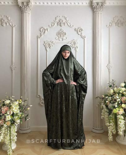 Amazon Com Khaki Velvet Khimar Muslim Dress Transformer Jilbab Nikab Traditional Ready To Wear Hijab Prayer Dress Islamic Burqa Handmade