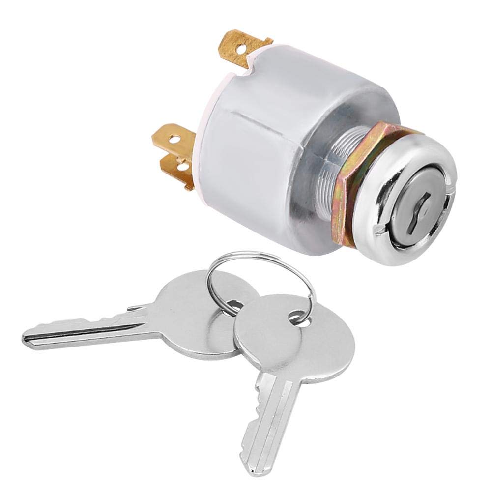 Universal Engine Ignition Switch, 12V, 3-Position ON OFF Start, with Key, for Car Tractor Marine Boat