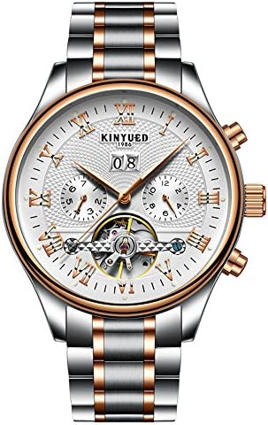 GOHUOS Men's Stainless Steel Band Calendar Automatic Self Wind Mechanical Wrist Watches