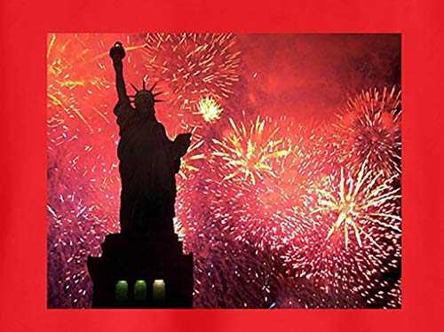Women Tank Tops American Flag Print Short Sleeve T-Shirts Tees Casual Vest Blouse Large Size (Red, 3XL) - Thumbnail 3