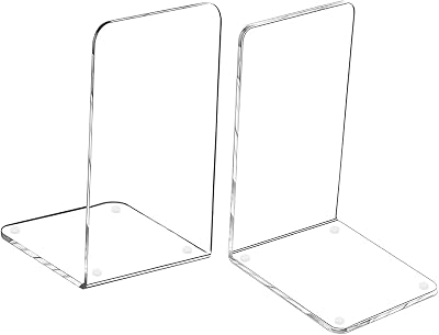 MerryNine Acrylic Bookends - Decorative Office & Home Organizer Pair