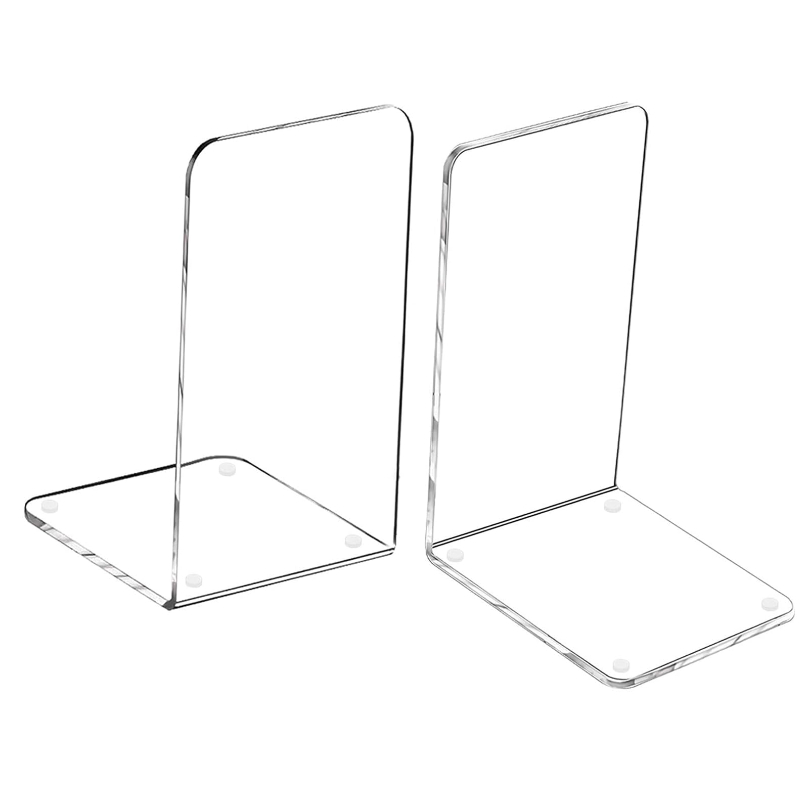 MerryNine Plastic Acrylic Bookends Pair Organizer Bookshelf Decor Decorative Bedroom Library Office School Supplies Stationery Gift (Plastic Acrylic_1 Pairs)