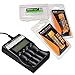 Fenix ARE-C2 four bays Li-ion home/car battery charger, 2 X Fenix ARB-L18 3500mAh Protected 18650 Rechargeable Li-ion Batteries with EdisonBright BBX3 battery carry case