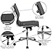 Flash Furniture Mid-Back Armless Black Ribbed LeatherSoft Swivel Conference Office Chair