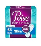 Poise Thin-Shape Incontinence Pads, Moderate Absorbency, Regular, 66 Count