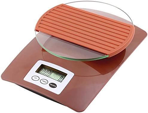 Ivykin Multi-function Glass Tray Digital Food Kitchen Scale Timer for Drip / Pour Over Coffee / Cooking / Baking With Rubber Mat (red)