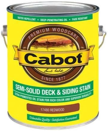 Cabot 140.0017480.007 Semi-Solid Deck & Siding Low VOC Stain, Gallon, Redwood