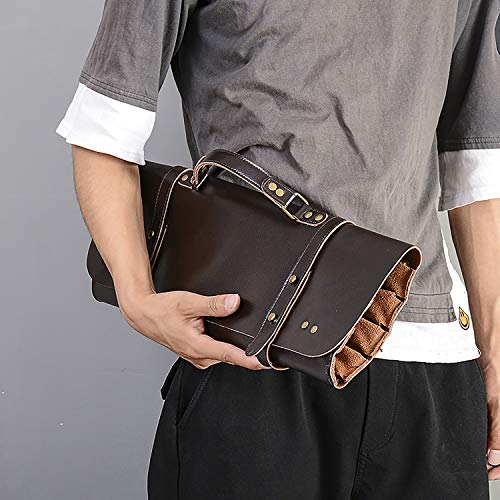 Hand Made Drum Stick Bag,Genuine Leather Leather & Brass Drumstick Bag,Cowhide Drumstick Case (Brown) - Thumbnail 7
