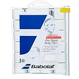 Babolat Pro Team Tacky Thin Overgrip White 12 pack (white)
