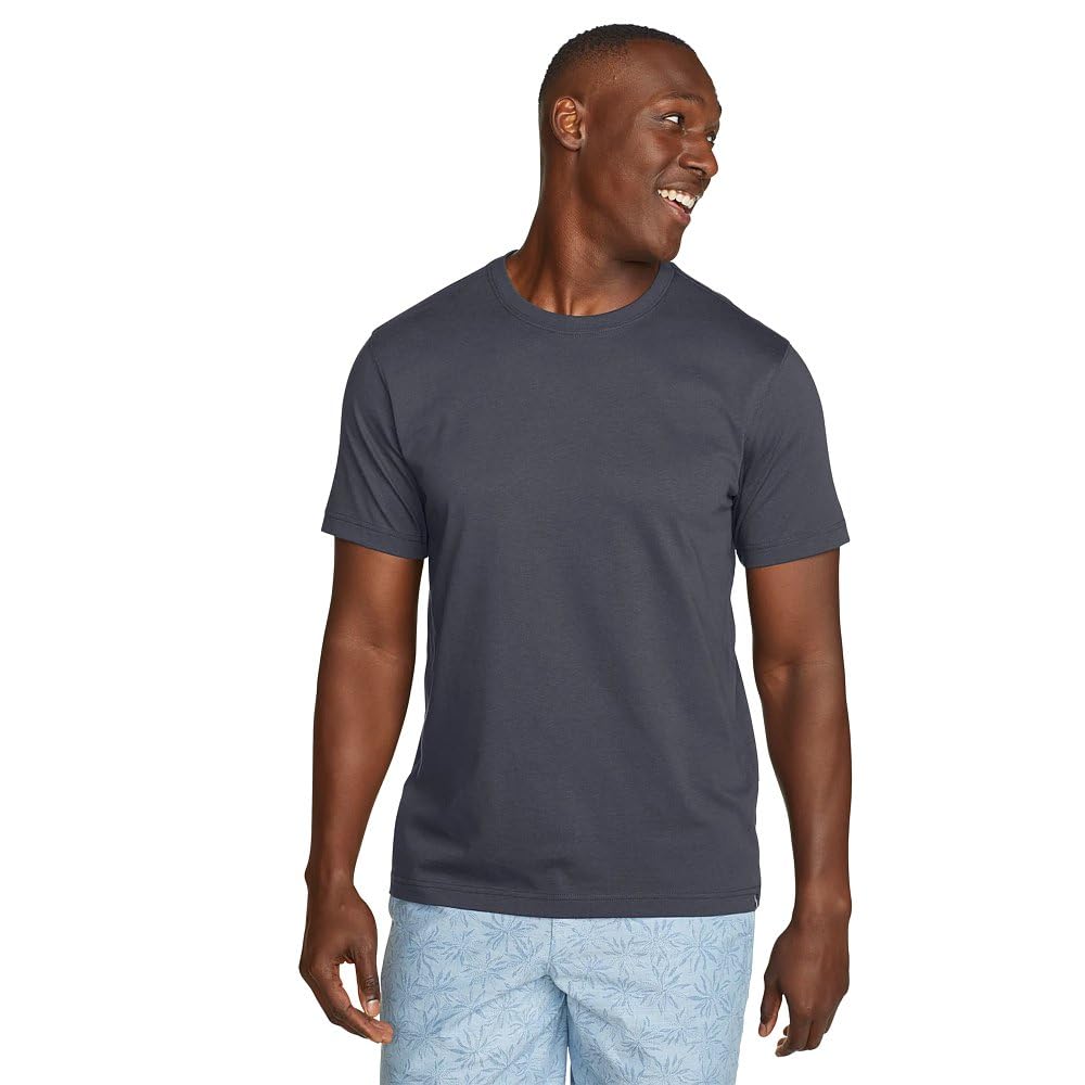 Photo 1 of Eddie Bauer Men's Legend Wash 100% Cotton Short-Sleeve Classic T-Shirt, Midnight Navy, XX-Large