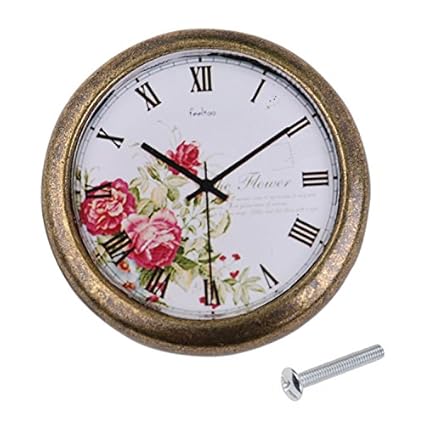 ShoppingLane Classic Clock Door Drawer Bin Pull Knob Closet Wardrobe Handle Flowers#2