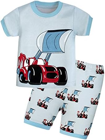 Toddler Pajamas, Little Boys Cartoon Short Sleeves 2 Piece Pjs Sets with T-Shirt &amp; Pants