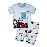Toddler Pajamas, Little Boys Cartoon Short Sleeves 2 Piece Pjs Sets with T-Shirt & Pants
