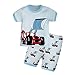 Toddler Pajamas, Little Boys Cartoon Short Sleeves 2 Piece Pjs Sets with T-Shirt & Pants
