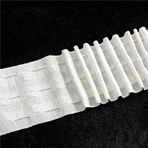 Pencil Pleat Curtain Header Tape – Heavy Duty Pleating Band for Drapes & DIY Sewing, Strong Durable Gather Strip for Home Window Treatments (3 inch Wide (75MM) White) (10 Meter)