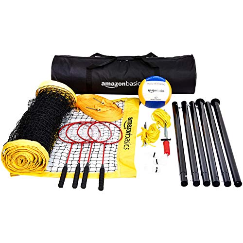 AmazonBasics Outdoor Volleyball And Badminton Combo Set With Net (Renewed) - Thumbnail 5