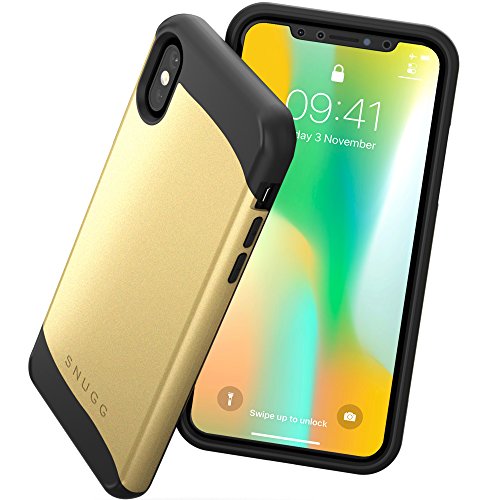 Snugg iPhone XS (2018) / iPhone X (2017) Case, Apple iPhone XS/iPhone X Dual Layer Slim Case Cover [ Infinity Series ] - Protective Bumper Shell Skin - Gold