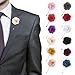 JLIKA Lapel Pins for Men Flower Pin Rose for Wedding Boutonniere Stick Boutineers (Set of 12 PINS)