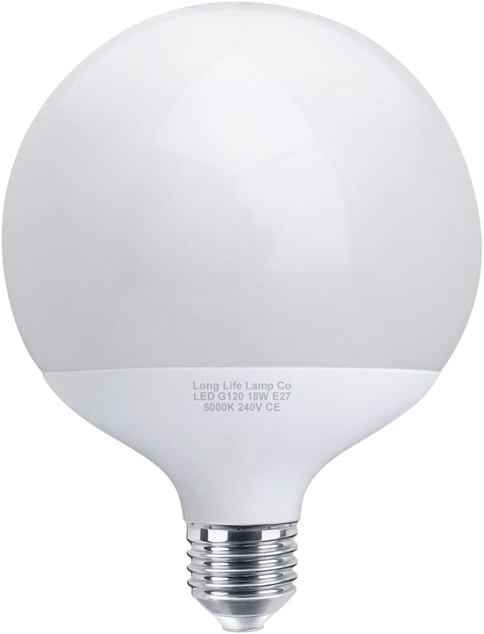 Ampoule ronde LED 18 W E27 culot à vis Edison blanc froid 5000 K