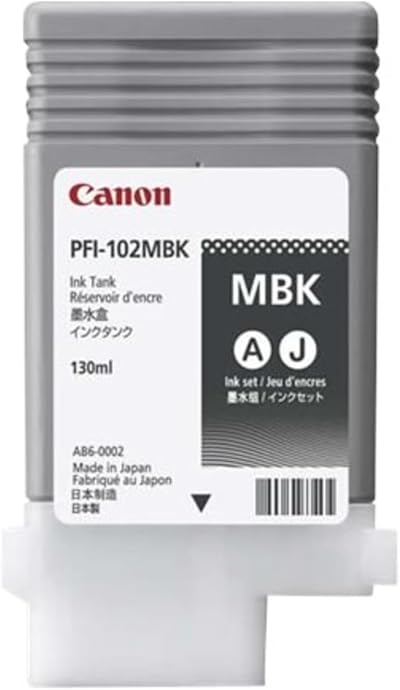 Canon PFI-102 MBK Ink Tank Pigmented Matte Black for IPF600 Printers