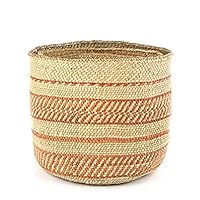 Swahili Modern Rust Iringa Milulu Grass Baskets from Tanzania - Large