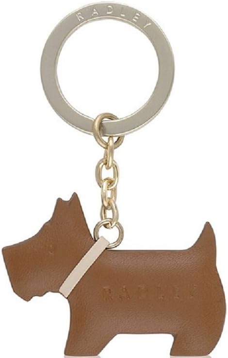 Radley Go Walkies Leather Dog Key ring in Tan