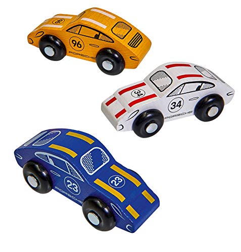 Eichhorn 109475855 - Schienenbahn Set Porsche Racing, 53-TLG., inkl. Zubehör, Streckenlänge: 610cm, FSC 100% Zertifiziertes Buchenholz – Bild 6